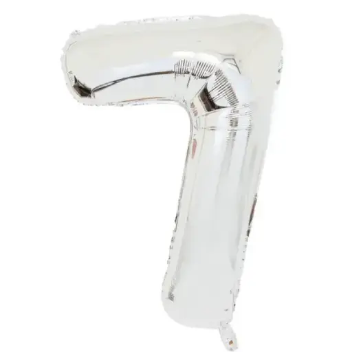 [100000011412/24338] Silver Foil Number Balloon 7 – 40 Inch