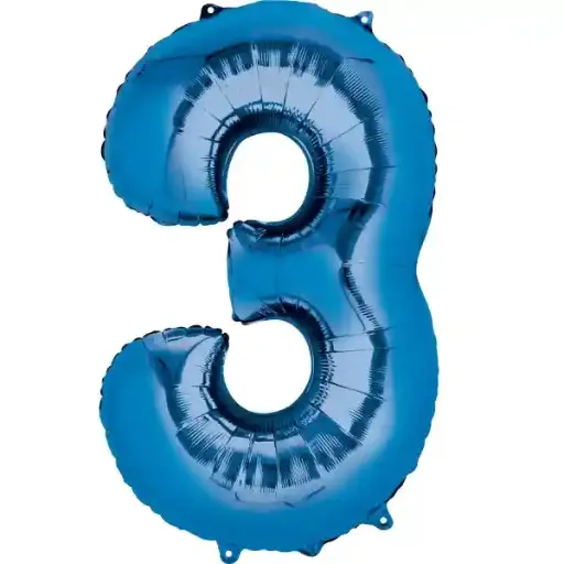 [100000011418/24344] Blue Foil Number Balloon 3 – 40 Inch 