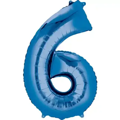 [100000011421/24347] Blue Foil Number Balloon 6 – 40 Inch 