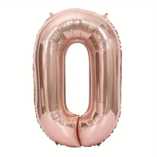 [100000011425] Rose Gold Foil Number Balloon 0 – 40Inch