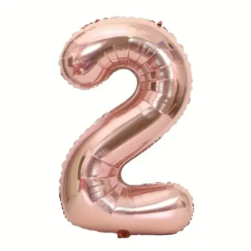 [100000011427] Rose Gold Foil Number Balloon 2 – 40 Inch