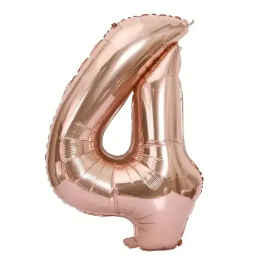 [100000011429/24355] Rose Gold Foil Number Balloon 4 – 40 Inch