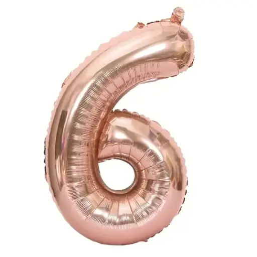 [100000011431/24357] Rose Gold Foil Number Balloon 6 – 40 Inch