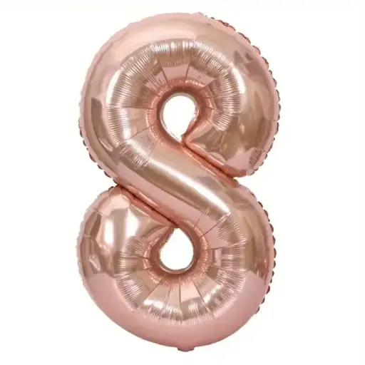 [100000011433/24359] Rose Gold Foil Number Balloon 8 – 40 Inch