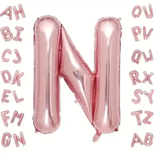 [25016] Rose Gold Letter N Foil Balloon 40 Inch