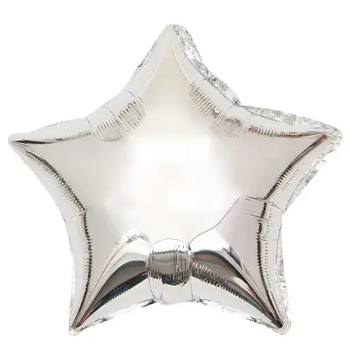 [100000011804/25130] Silver Star Foil Balloon - 18 Inch