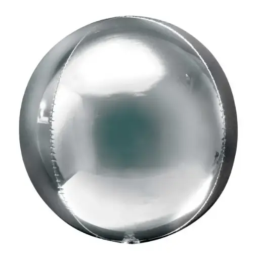 [100000011812/p-049 Silver] Silver Orbz Foil Balloon 22 Inch