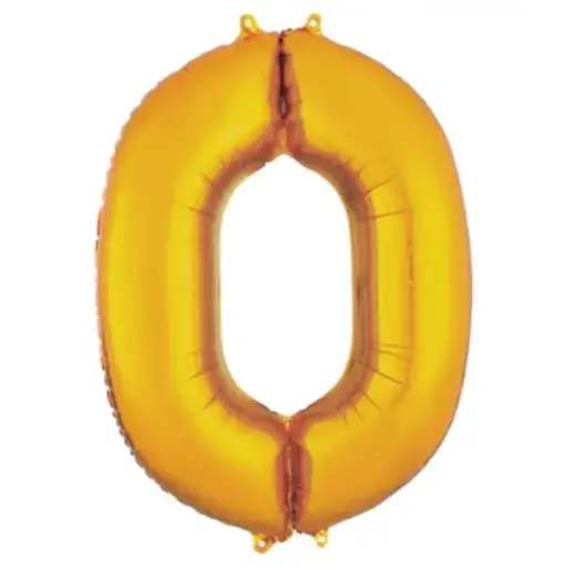 [100000011970 /25396] Gold Foil Number Balloon 0 – 17 Inch