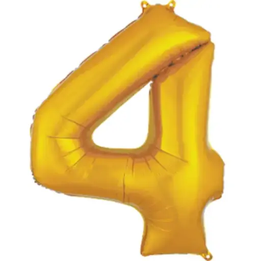 [100000011974/25400] Gold Foil Number Balloon 4 – 17 Inch