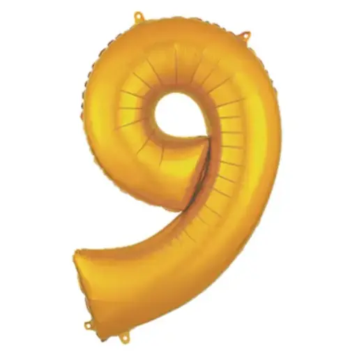 [100000011979/25405] Gold Foil Number Balloon 9 – 17 Inch