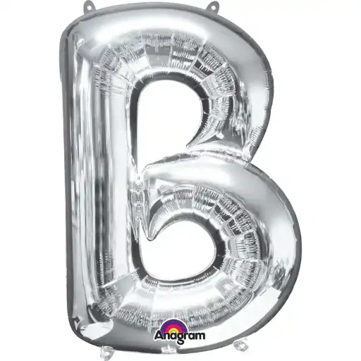 [100000011997/25423] Silver Letter B Foil Balloon 17 Inch