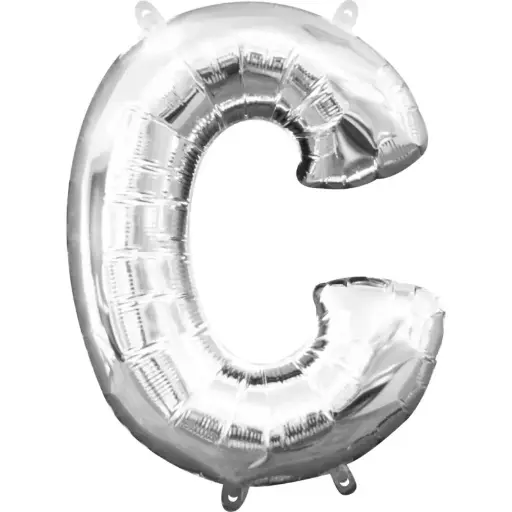 [100000011998/25424] Silver Letter C Foil Balloon 17 Inch
