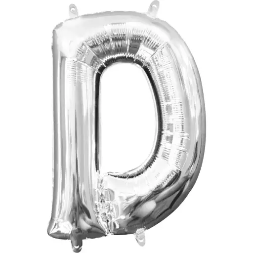 [100000011999] Silver Letter D Foil Balloon 17 Inch