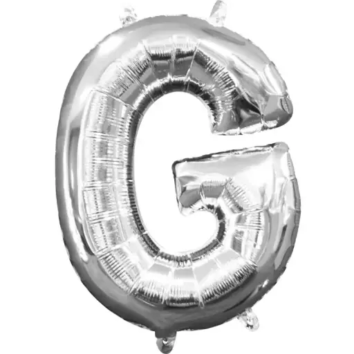 [100000012002/25528] Silver Letter G Foil Balloon 17 Inch