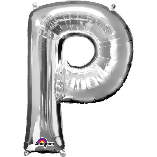 [100000012011/25537] Silver Letter P Foil Balloon 17 Inch
