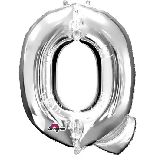 [100000012012/25538] Silver Letter Q Foil Balloon 17 Inch