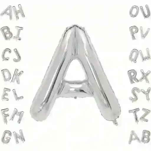 [25548] Silver Letter A Foil Balloon 40 Inch