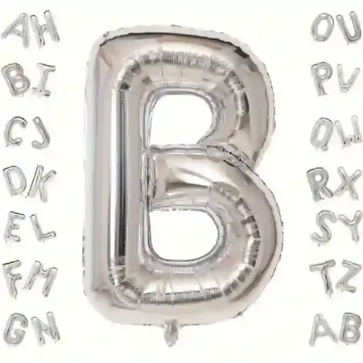 [25549] Silver Letter B Foil Balloon 40 Inch