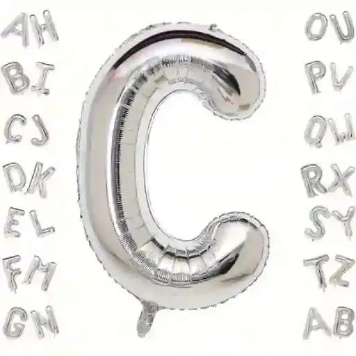 [25550] Silver Letter C Foil Balloon 40 Inch