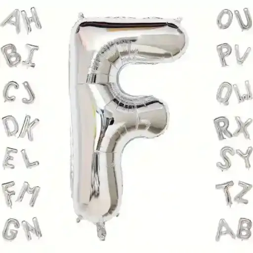 [25553] Silver Letter F Foil Balloon 40 Inch