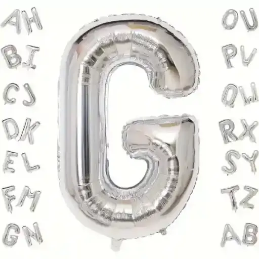 [25554] Silver Letter G Foil Balloon 40 Inch