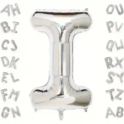 [25556] Silver Letter I Foil Balloon 40 Inch