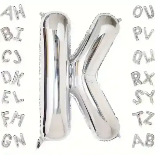 [25558] Silver Letter K Foil Balloon 40 Inch
