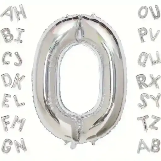 [25562] Silver Letter O Foil Balloon 40 Inch