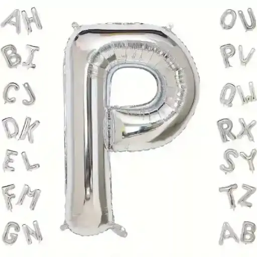 [25563] Silver Letter P Foil Balloon 40 Inch