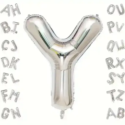 [25572] Silver Letter Y Foil Balloon 40 Inch