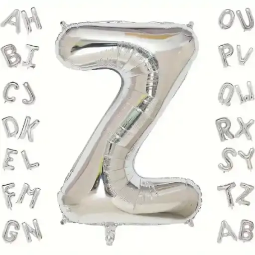 [25573] Silver Letter Z Foil Balloon 40 Inch