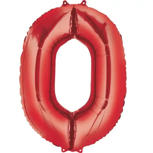 [100000012675] Red Foil Number Balloon 0 – 40 Inch 