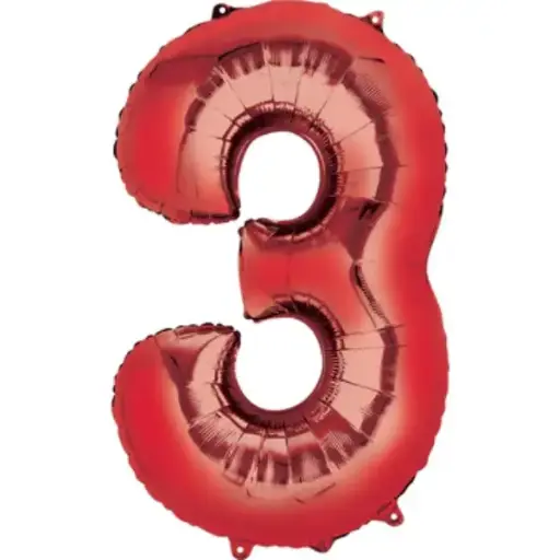 [100000012678/27045] Red Foil Number Balloon 3 – 40 Inch 