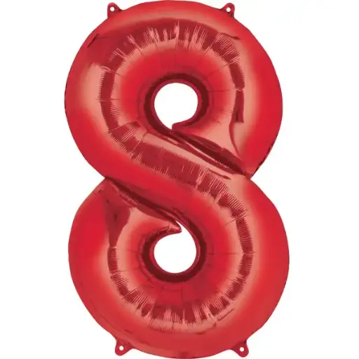 [100000012683] Red Foil Number Balloon 8 – 40 Inch 