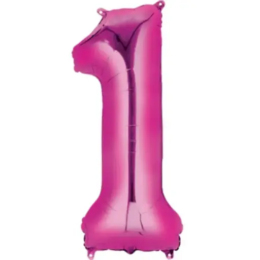 [100000012686] Fuchsia Foil Number Balloon 1 – 40 Inch