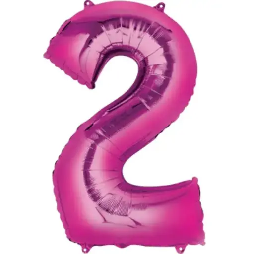 [100000012687] Fuchsia Foil Number Balloon 2 – 40 Inch