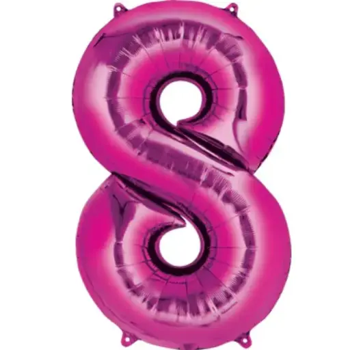 [100000012693/27081] Fuchsia Foil Number Balloon 8 – 40 Inch