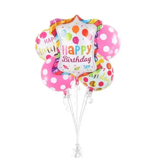 [100000012723/T-114] Happy Birthday Balloon Bouquet with Rainbow Foil Balloon
