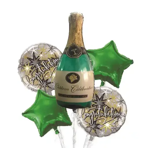 [100000012728/T-085] Congratulations Foil Balloons Bouquet 5pcs