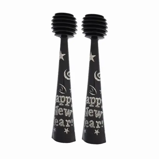 [100000013222 / 28495] Happy New Year Glitters Foil Horn 10in 2 pcs