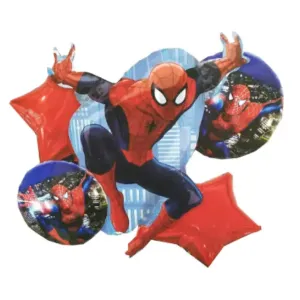 [100000013526/T-028] Spiderman Superhero Balloon Bouquet – 5 pcs