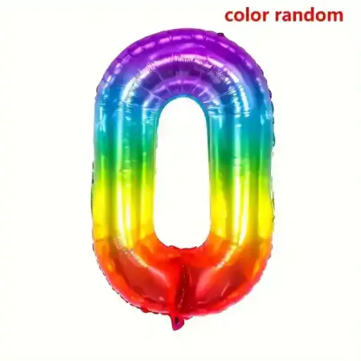 [31034] Dark Rainbow Foil Number Balloon 0 – 40 Inch 