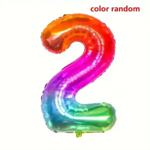 [31038] Dark Rainbow Foil Number Balloon 2 – 40 Inch 
