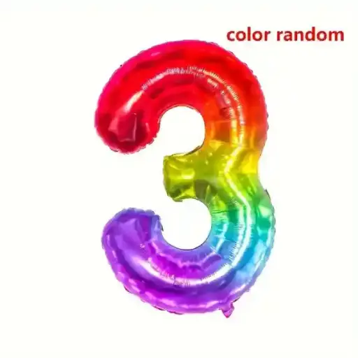 [31040] Dark Rainbow Foil Number Balloon 3 – 40 Inch 