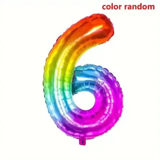 [1000000142312/31046] Dark Rainbow Foil Number Balloon 6 – 40 Inch 
