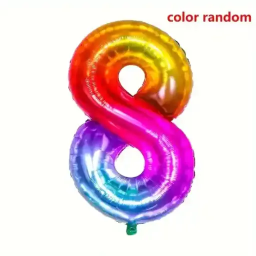[31050] Dark Rainbow Foil Number Balloon 8 – 40 Inch 