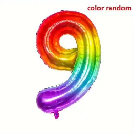 [10000000142315/31052] Dark Rainbow Foil Number Balloon 9 – 40 Inch 