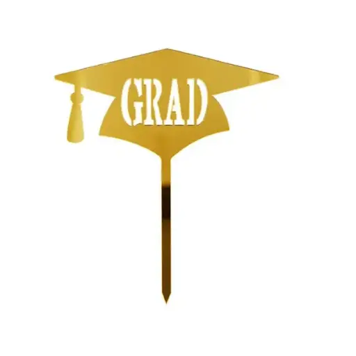 [100000142388/31602] Graduation Cake Topper Gold