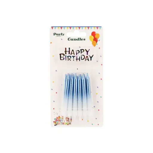[00033918] Blue Ombre Candles 12 pcs