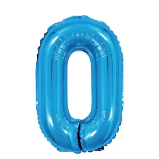 Light Blue Foil Number Balloon 0 – 40 Inch